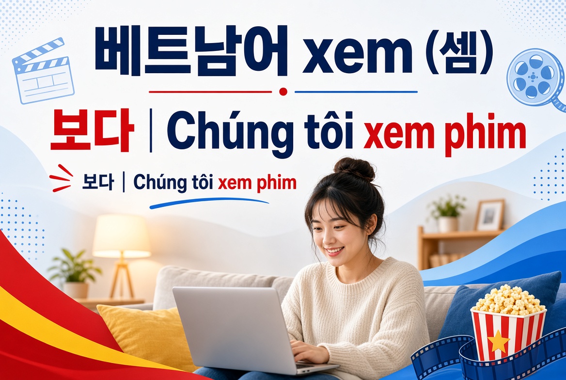 베트남어 xem(셈) 동사 배우기 | 나는 ~를 봐요 10문장 + 베트남 영화·영상 문화 완벽 정리